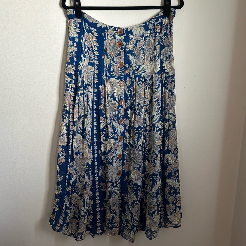 Anthropologie Floral midi skirt